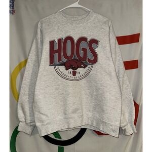 MV Sport Arkansas Razorbacks Sweatshirt Medium Football Hogs Woo Pig